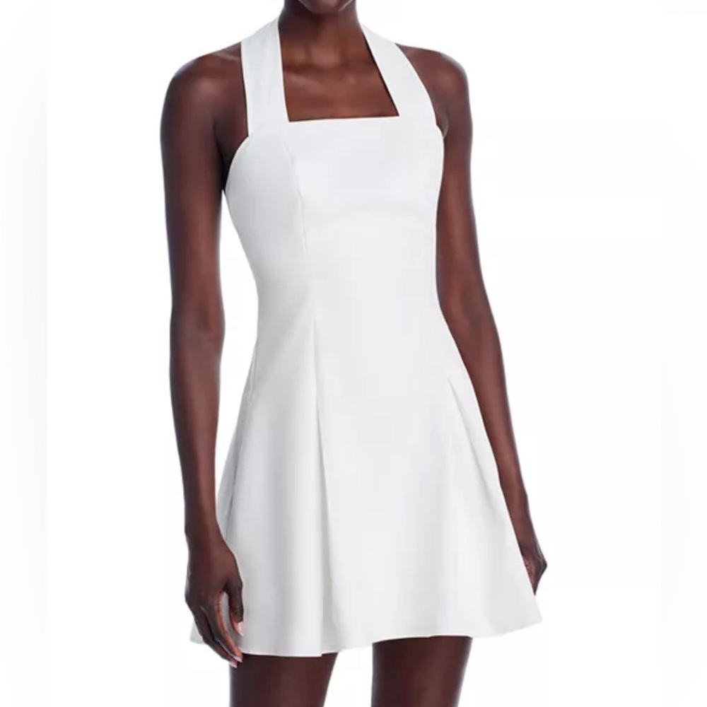 AQUA White Halter Mini Dress